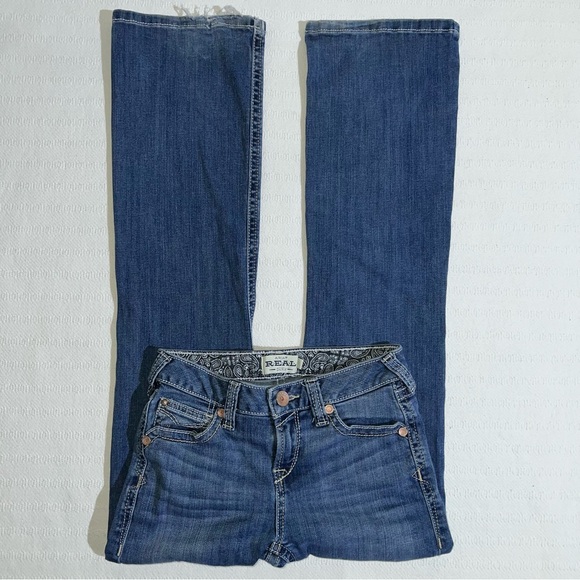 Ariat Girls R.E.A.L. Boot Cut Jeans Size 12 Western Rodeo Cowgirl Ranch - Picture 2 of 12